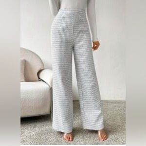High waisted tweed pants